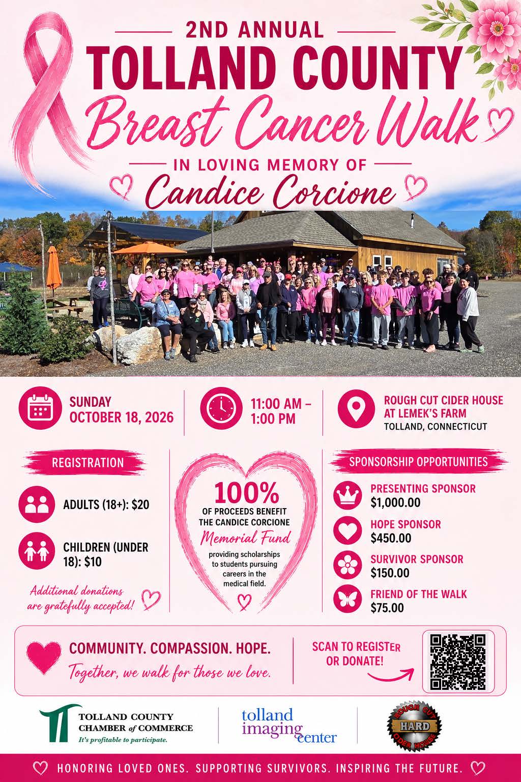 2nd Annual Tolland County Breast Cancer Walk flyer