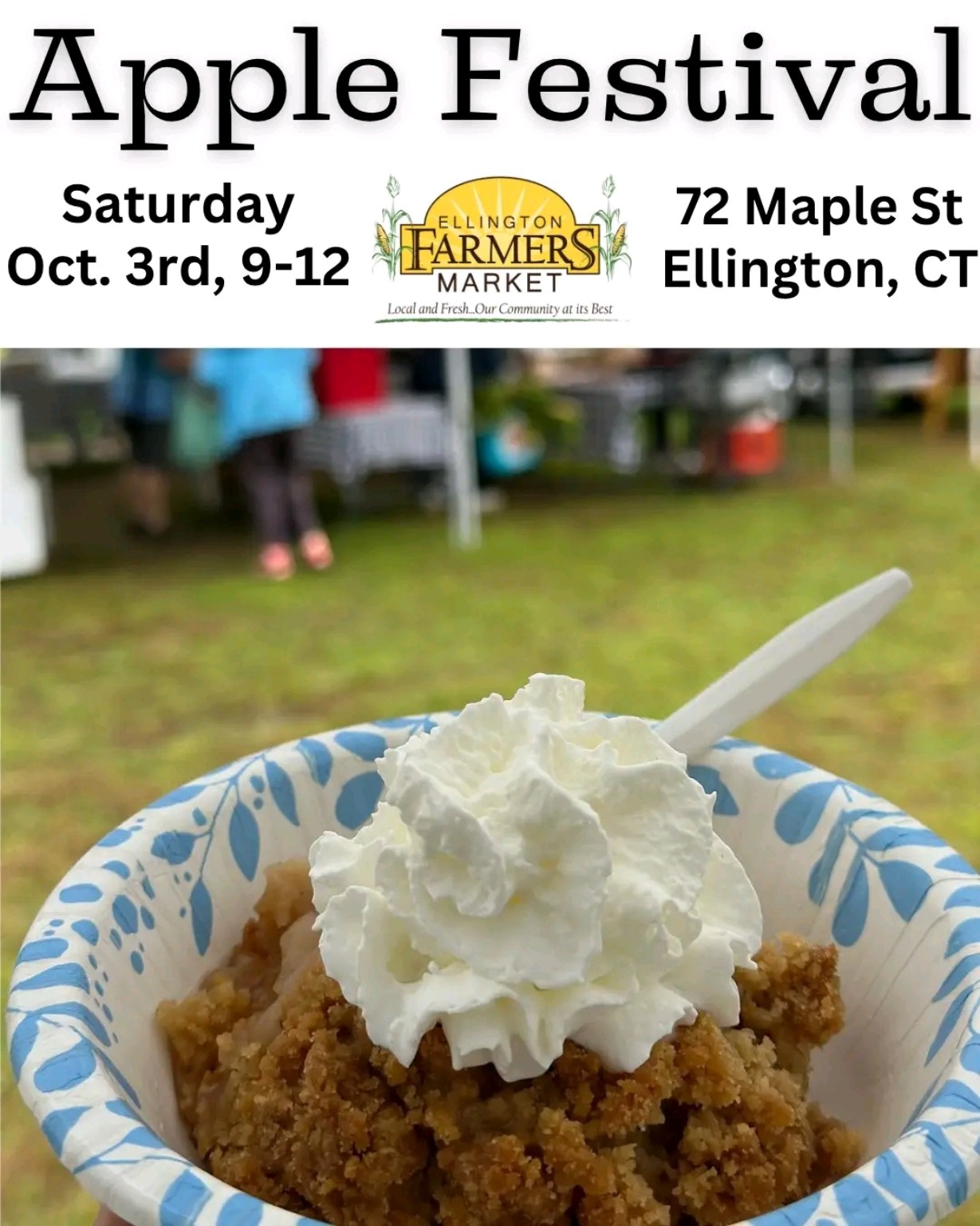 Ellington Farmers Market Apple Festival event flyer