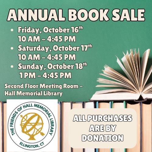 Hall Memorial Library Annual Book Sale event flyer