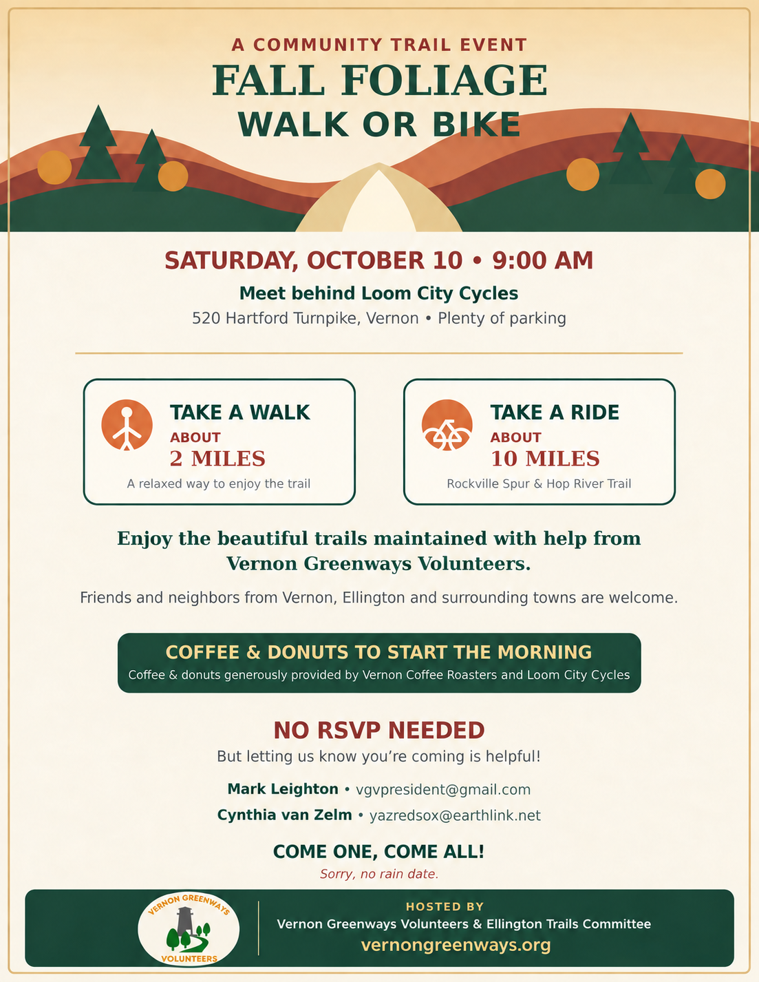 Fall Foliage Walk or Bike event flyer