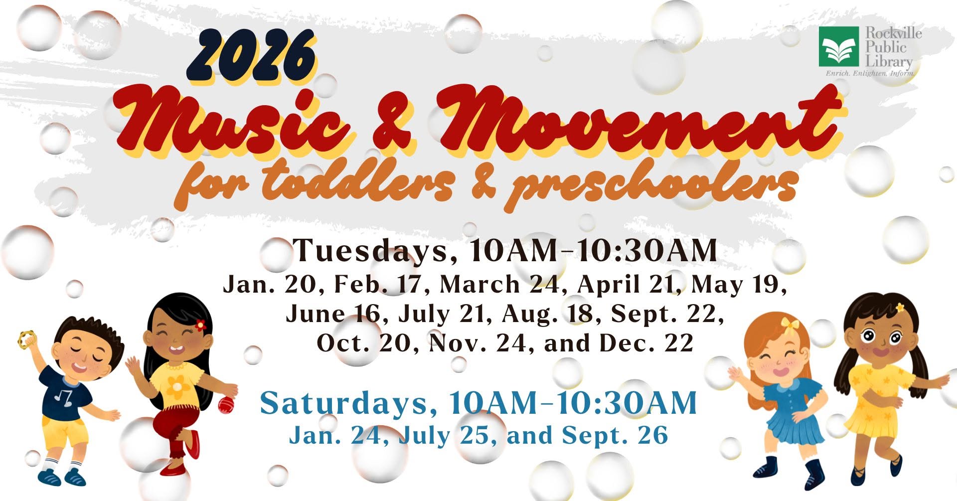 Music & Movement for Toddlers and Preschoolers event flyer