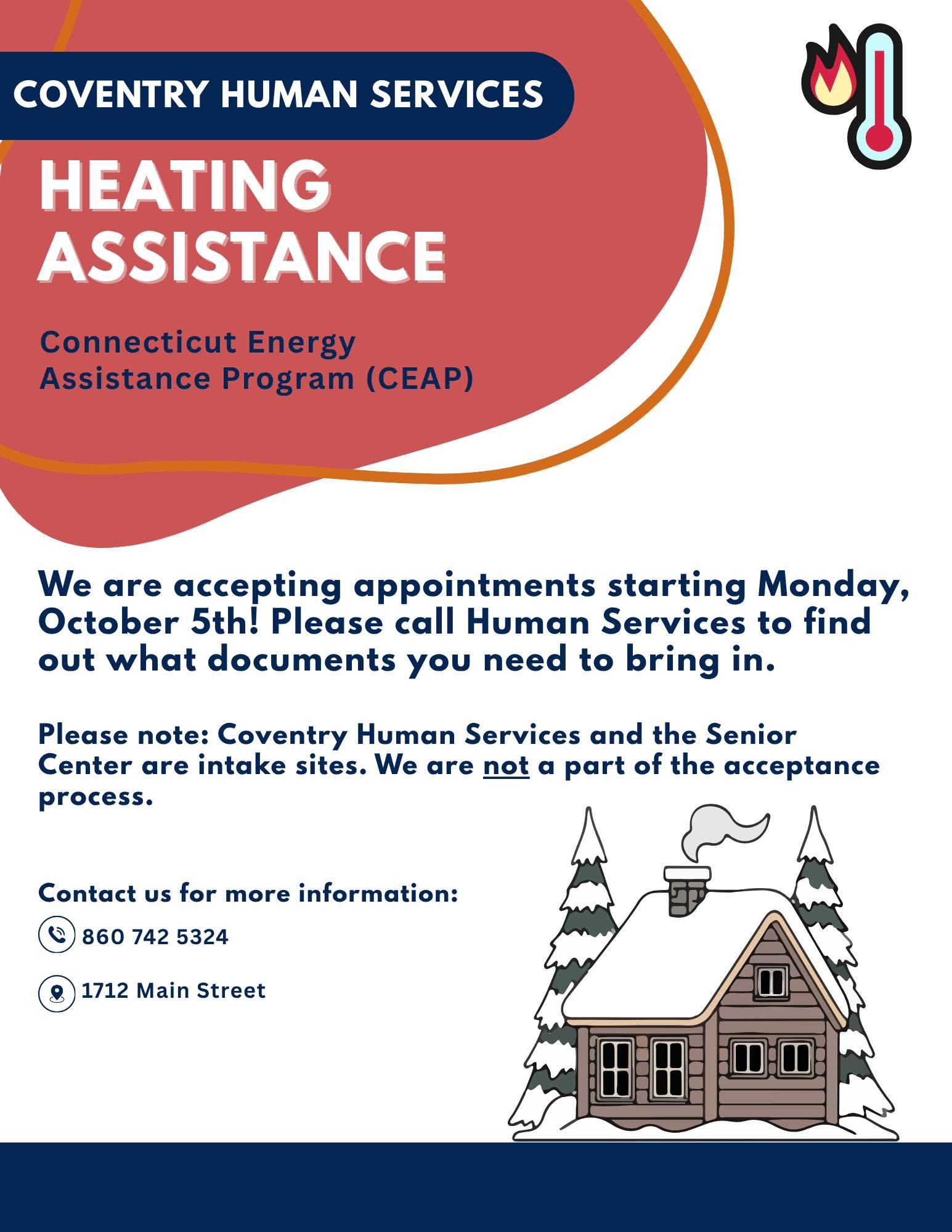 Coventry Energy Assistance Appointments flyer