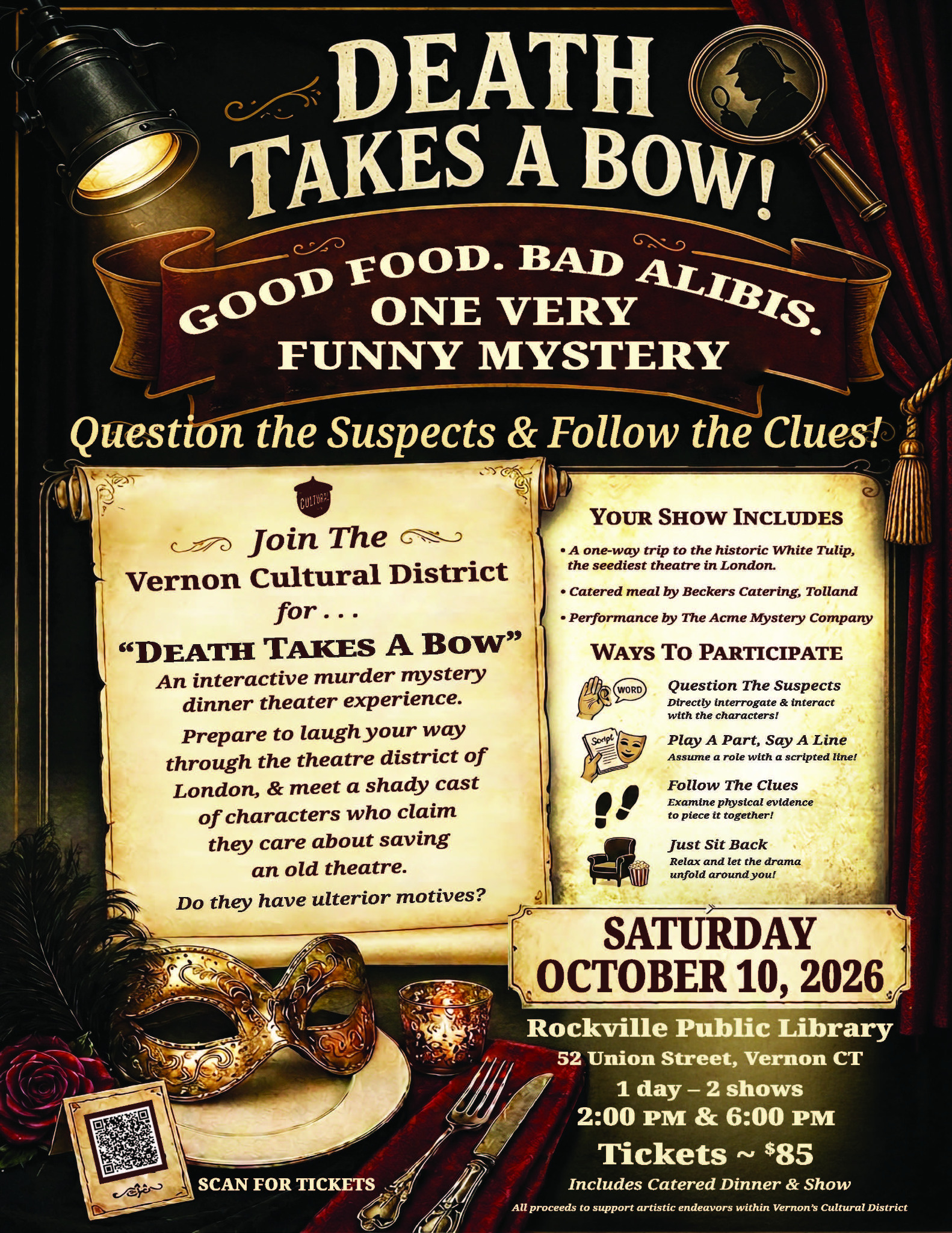 Death Takes a Bow event flyer